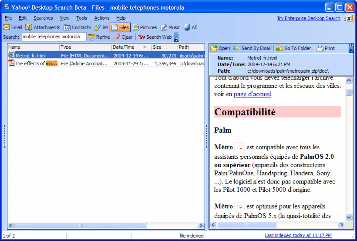 Yahoo Desktop Search