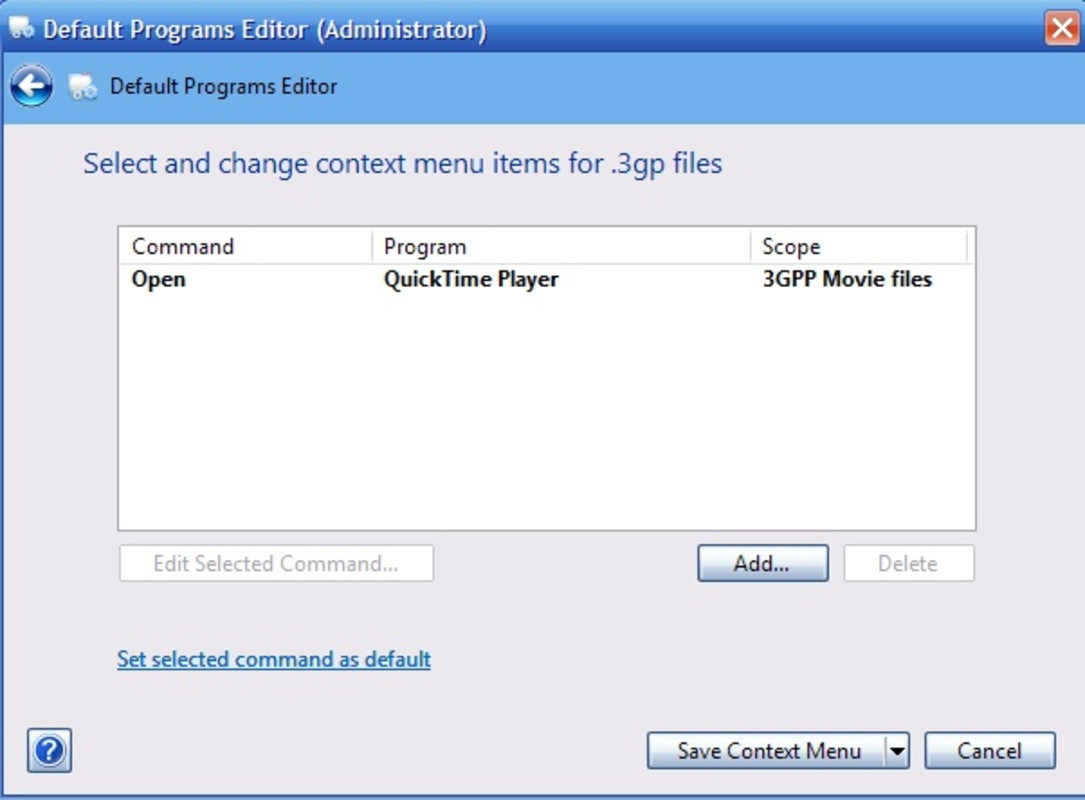 Default Programs Editor