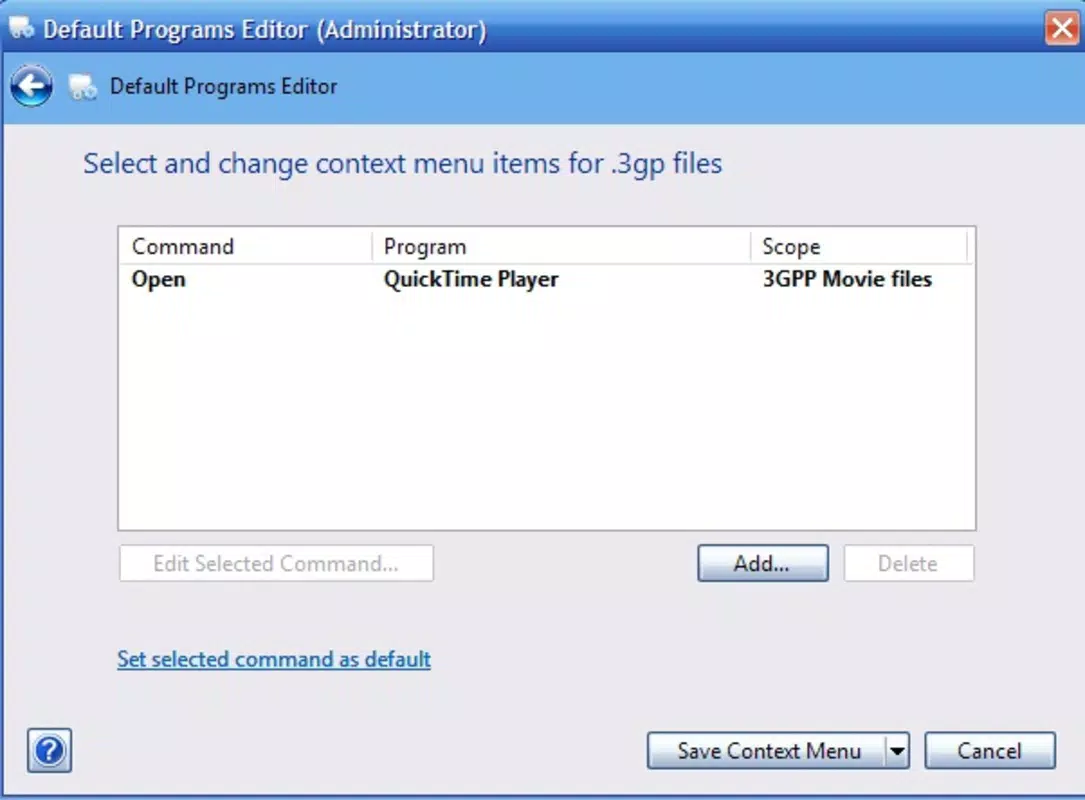 Default Programs Editor