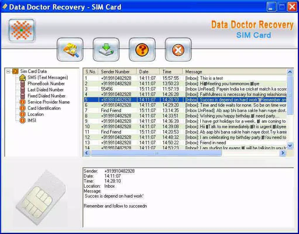 Sim Card Messages Recovery