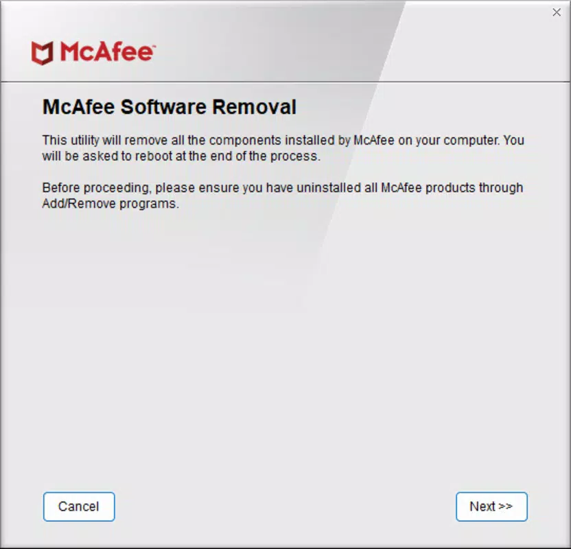 McAfee Removal Tool