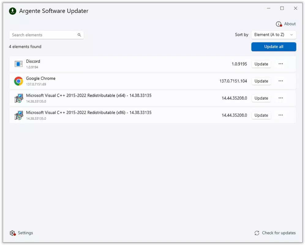 Argente Software Updater