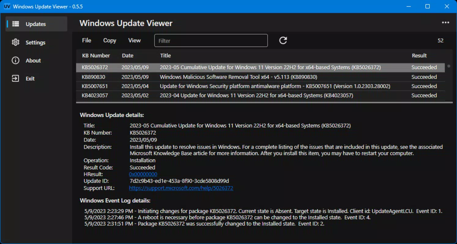 Windows Update Viewer