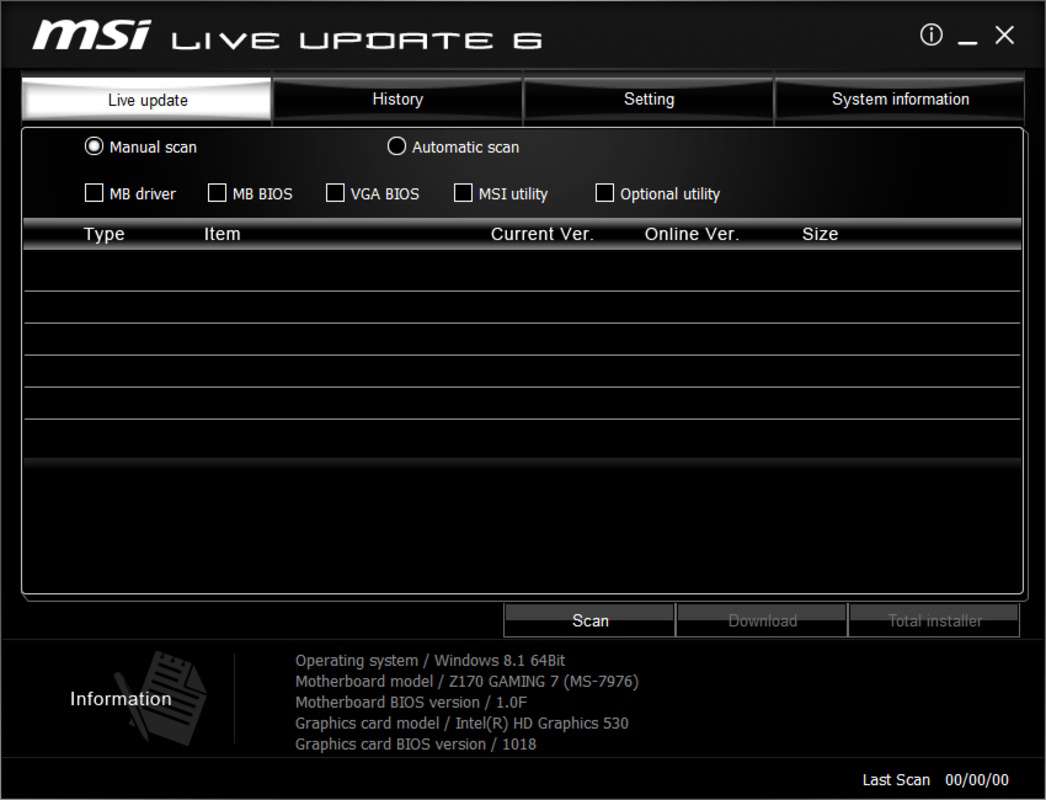 MSI Live Update