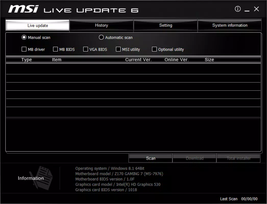 MSI Live Update