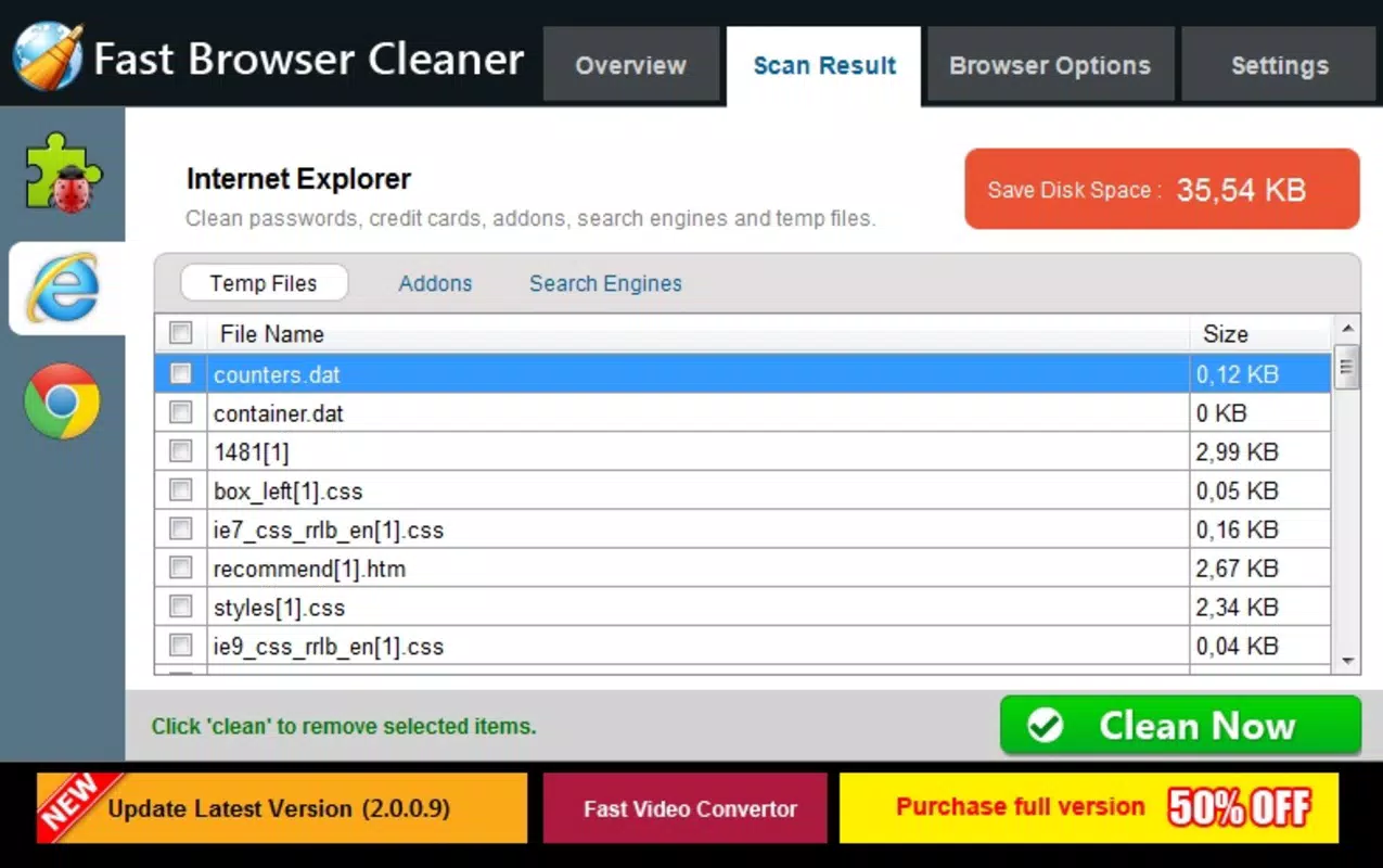 Fast Browser Cleaner