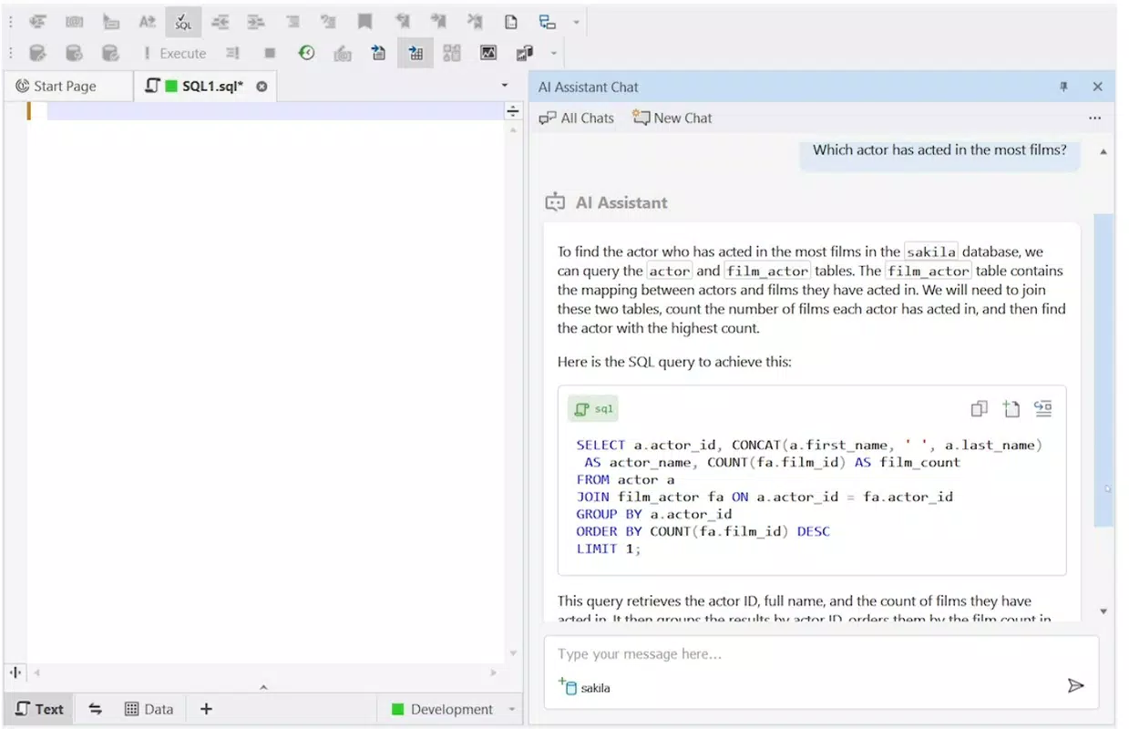 dbForge AI Assistant