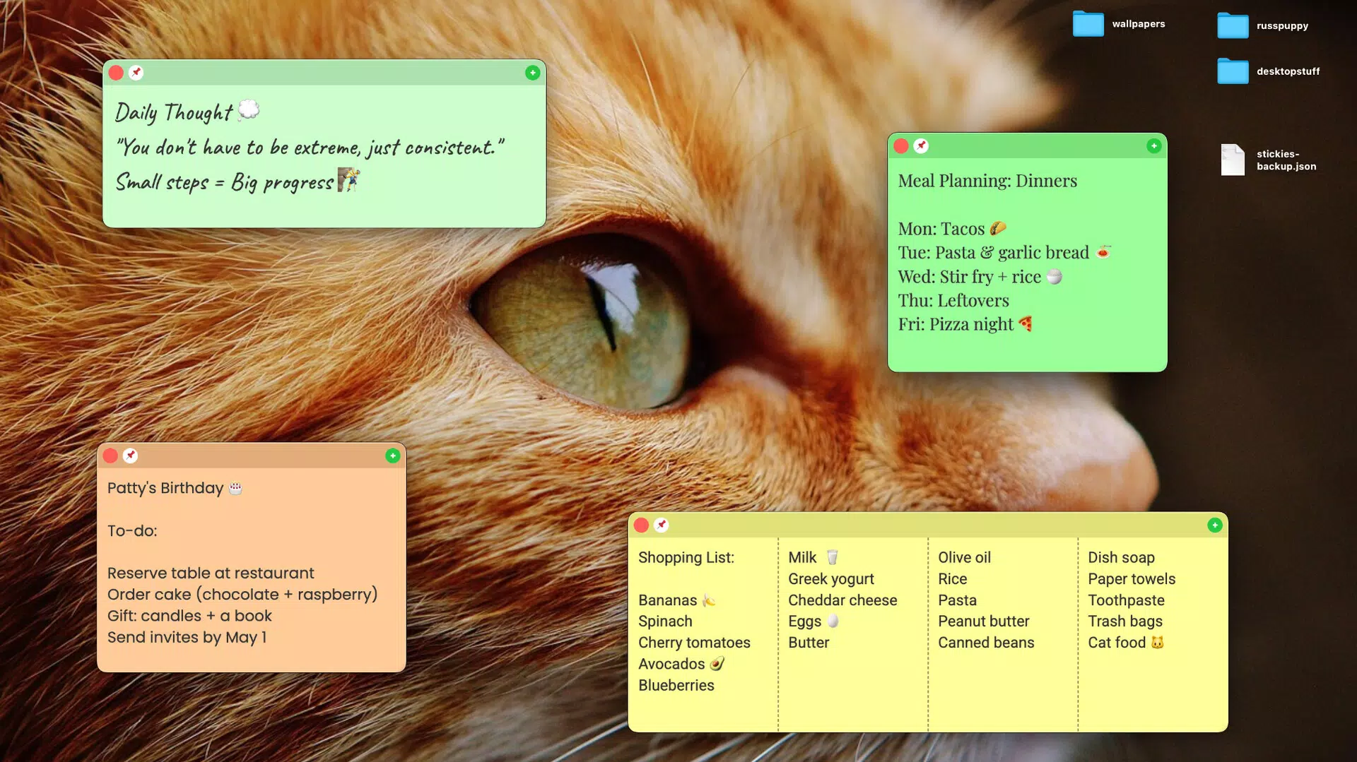 Plain Text Sticky Notes
