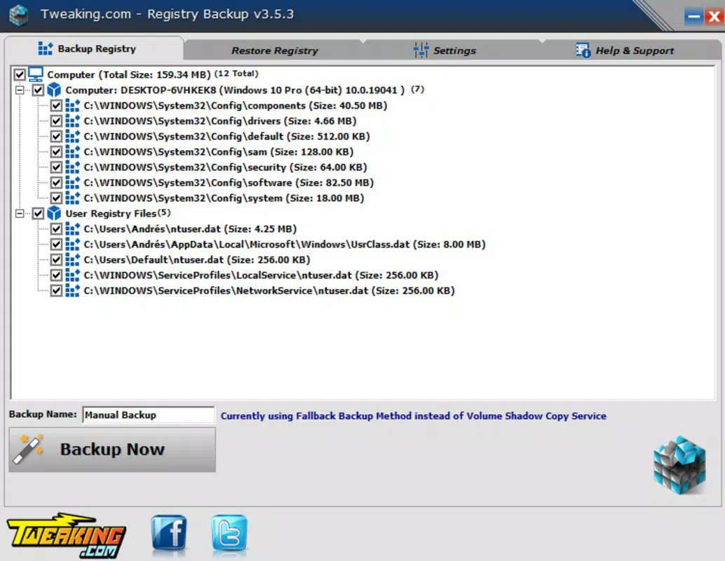 Registry Backup
