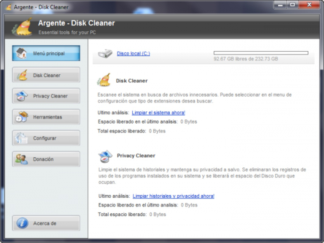 Argente Disk Cleaner