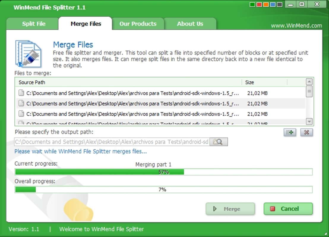 WinMend File Splitter