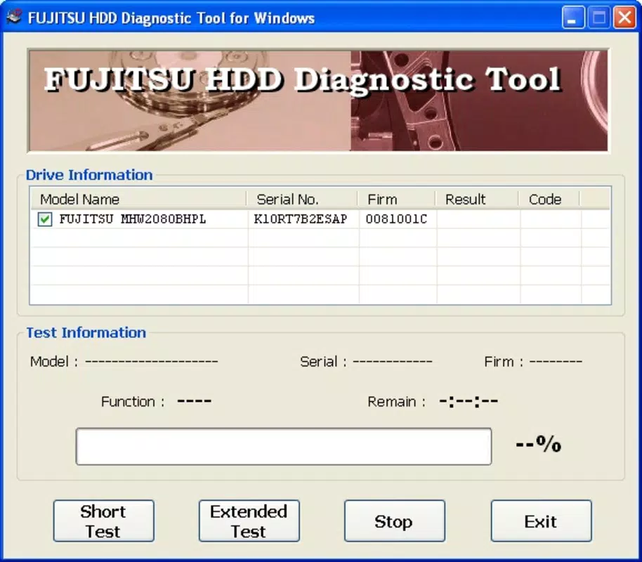 Fujitsu Windows Diagnostic Tool