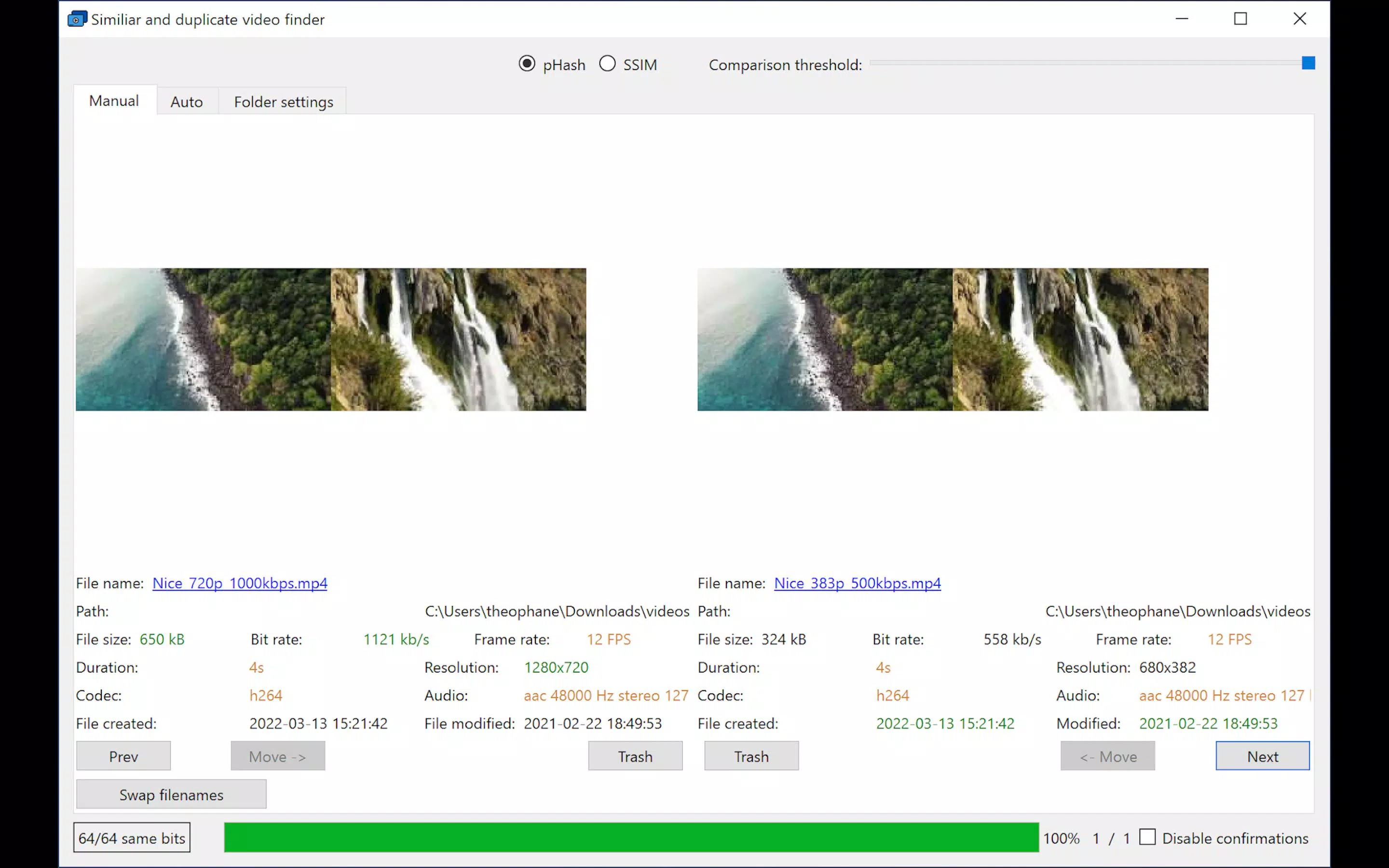 Video simili duplicate cleaner