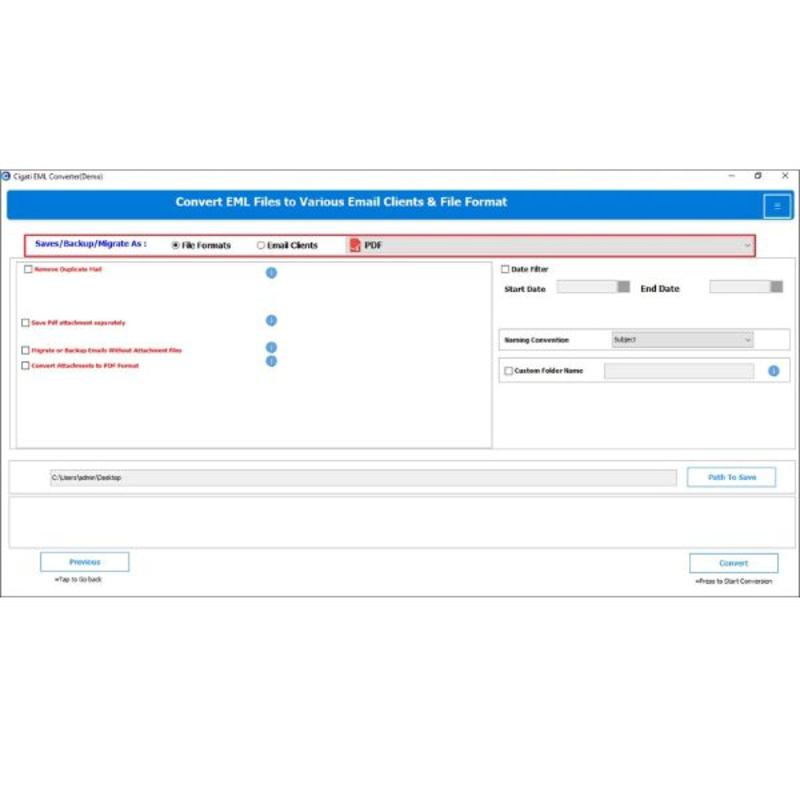 Elm File Type Cigati EML File Viewer for PC Windows 25.9 Download