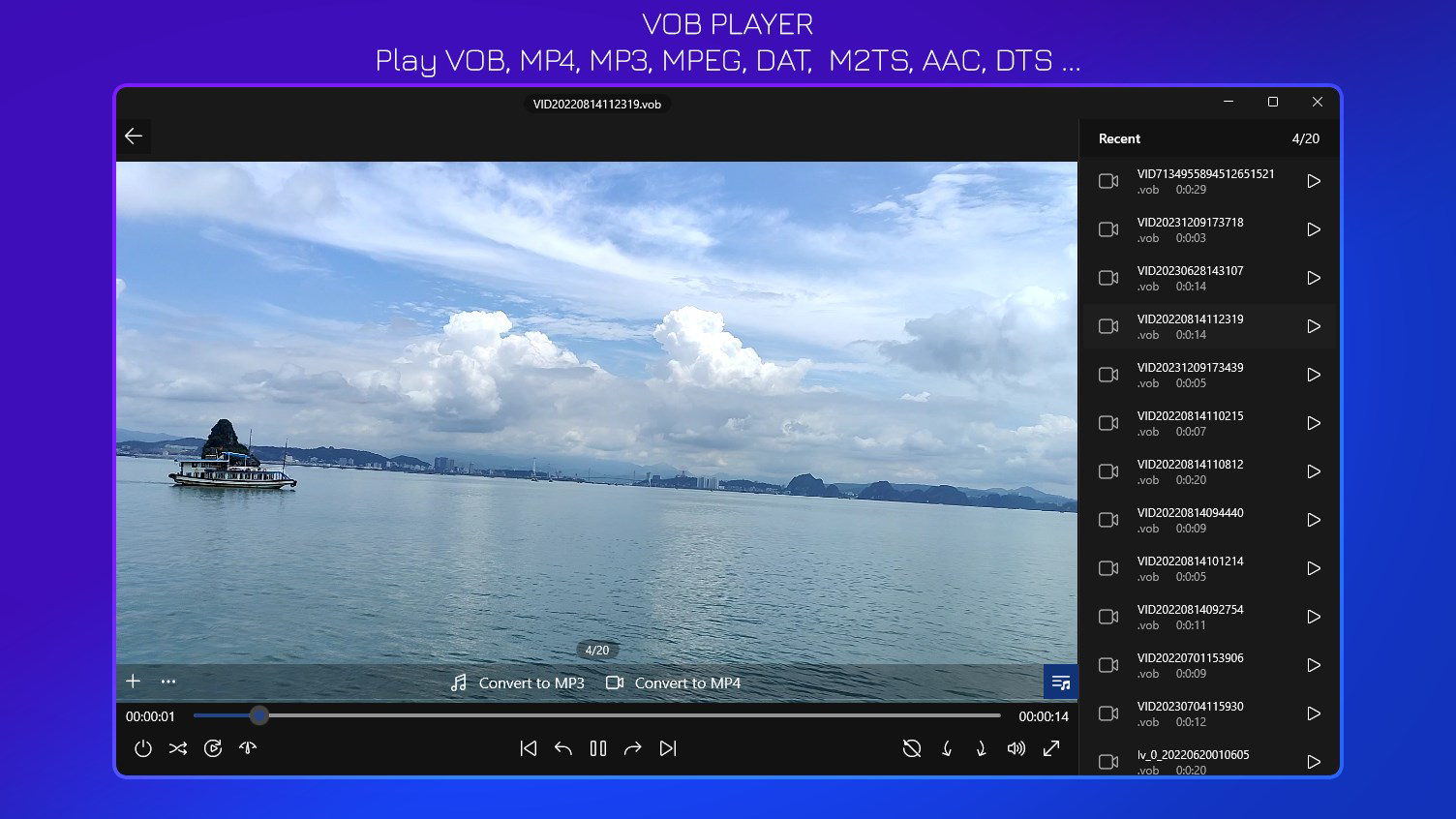 VOB Player+ - VOB to MP4 for PC Windows Download