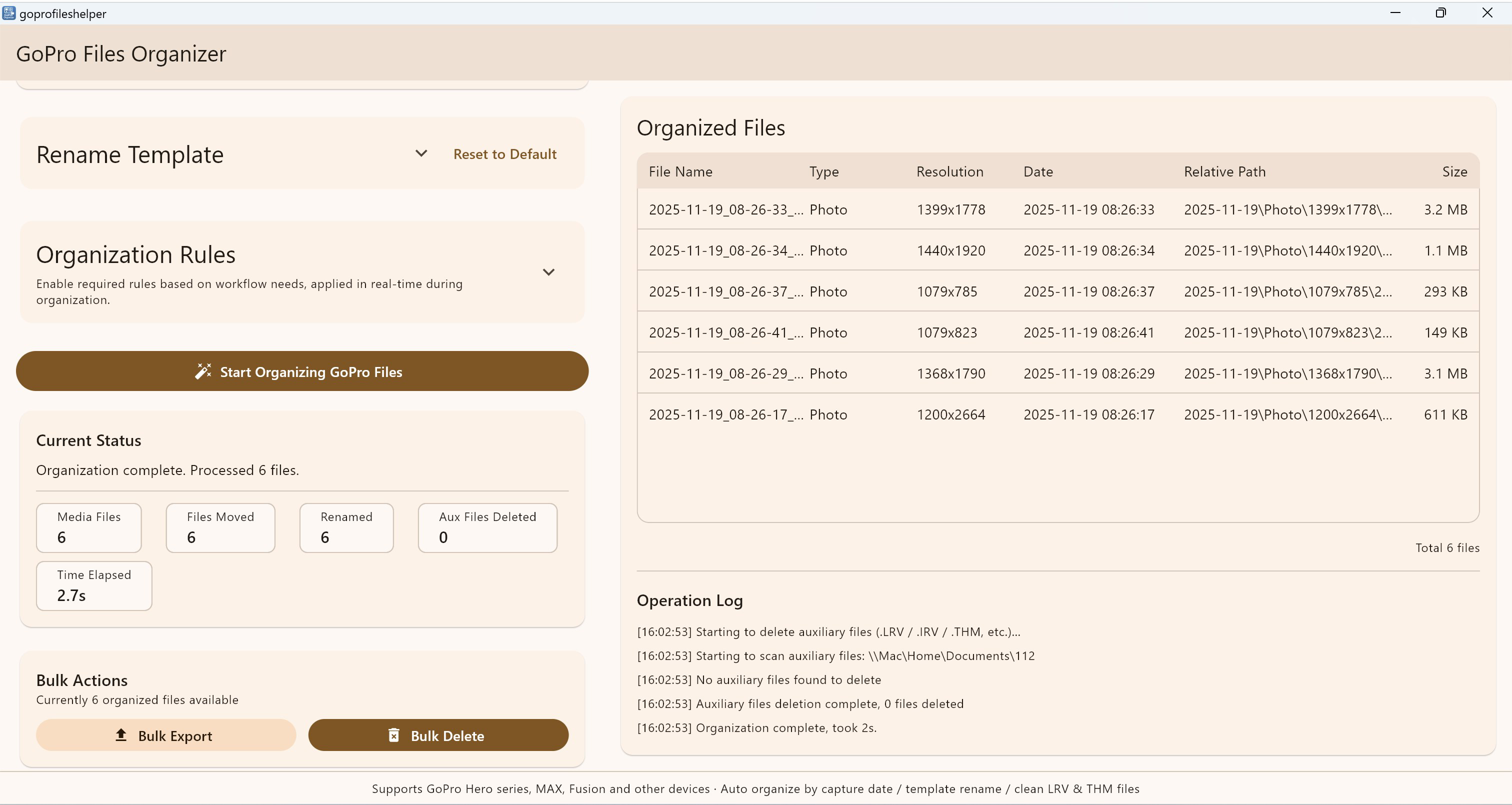 GoPro Files Organizer for PC Windows Download