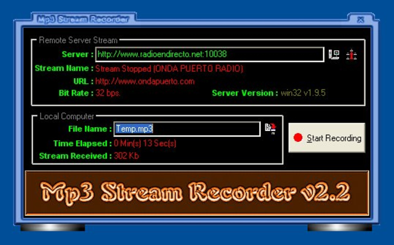 Mp3 Stream Recorder for PC Windows 2.2 Download