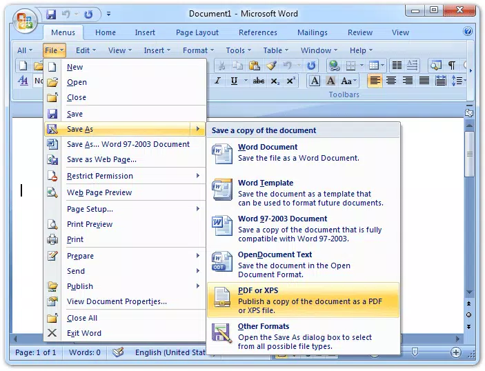 Classic Menu for Office 2007