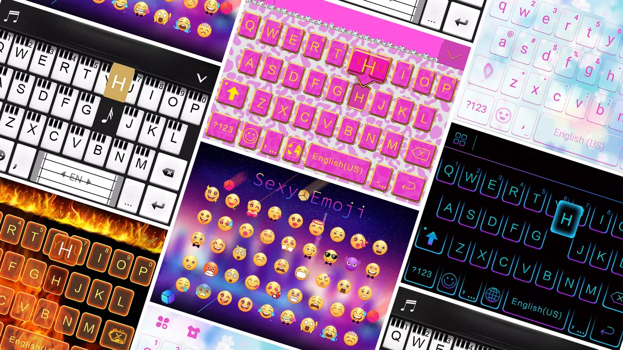 Pretty Emoji Keyboard Theme Design