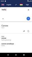 Tadjik Anglais Dictionnaire Affiche