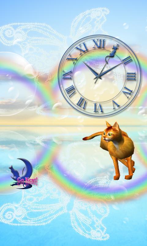 Android 用の アビシニアン猫ライブ壁紙走る飛び猫 アプリお洒落アナログ時計 Apk をダウンロード