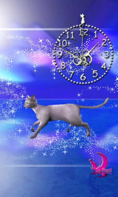 Android向けのロシアンブルー猫ライブ壁紙走る飛び猫 アプリおしゃれ時計付き Apkをダウンロードしましょう