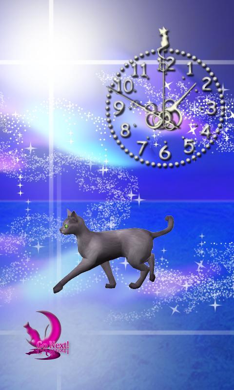 Android 用の ロシアンブルー猫ライブ壁紙走る飛び猫 アプリおしゃれ時計付き Apk をダウンロード