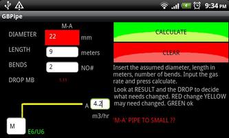 GB Gas Pipe Sizing Calculator capture d'écran 1