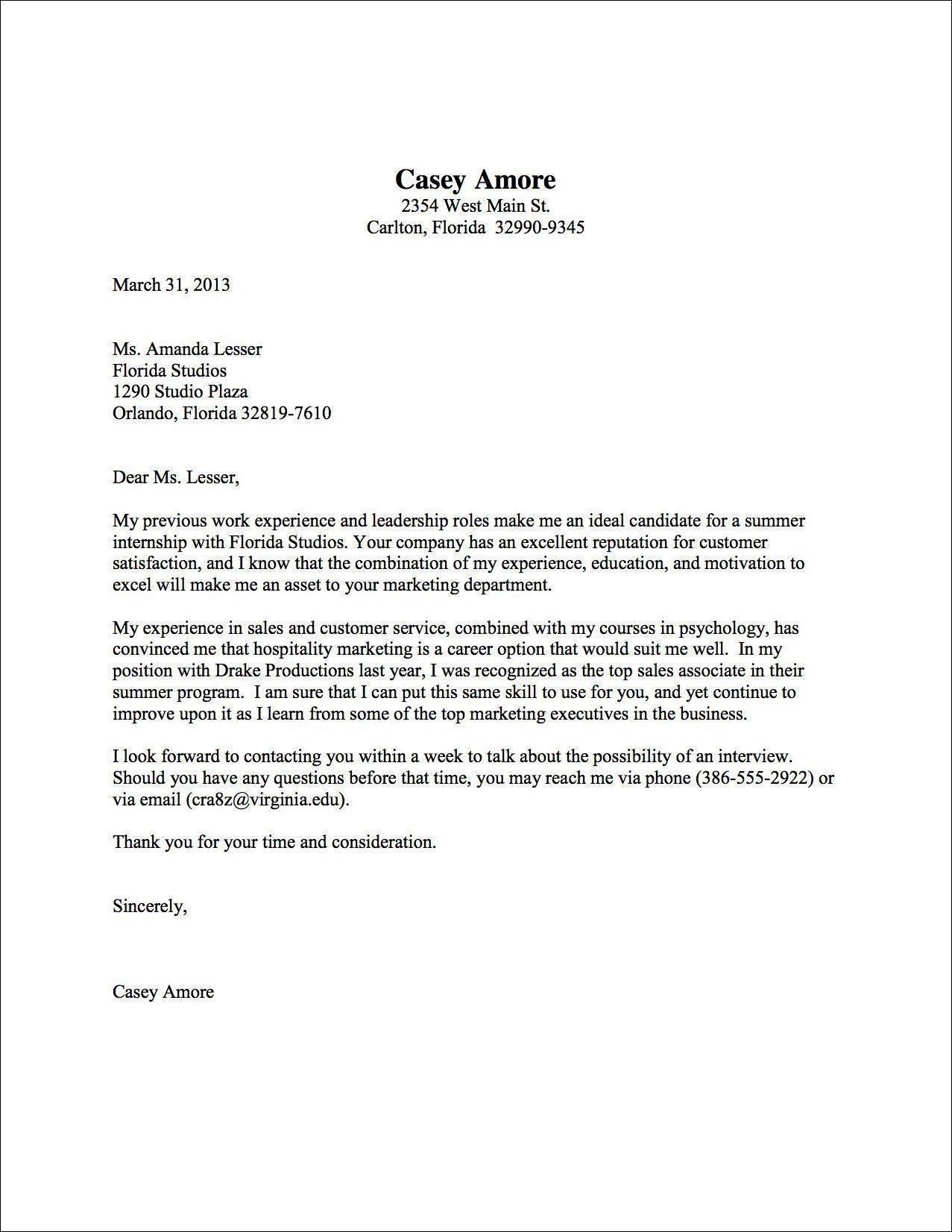 example of cover letter resume