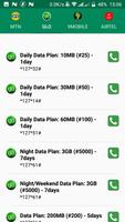 Naija Data Plan Codes | Airtel, Mtn, Glo, 9mobile اسکرین شاٹ 3