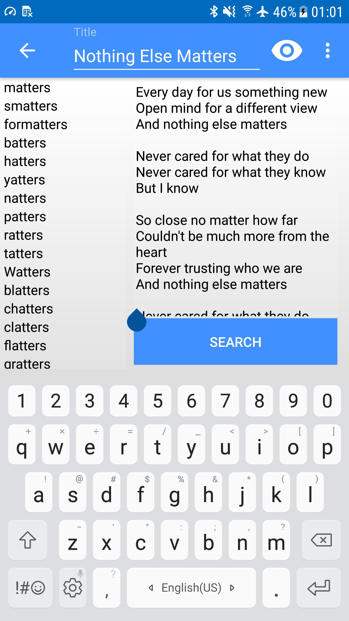 Write Your Own Song - Rhymes Finder für Android - APK herunterladen