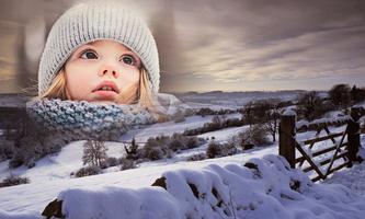 Snowfall Photo Frame Affiche