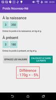 Calculatrice Poids Du Bébé Nou capture d'écran 1