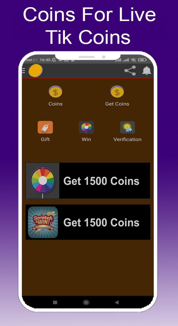Coins For TIK TOK Live Gift APK do pobrania na Androida