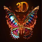3D Wallpaper Butterfly Theme icône