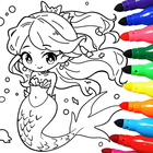 Mermaid Coloring:Mermaid games আইকন