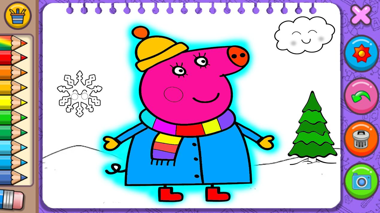 Peepa Pig Coloring Book For Piggy For Android Apk Download - piggy roblox coloring pages george