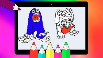 Monstres Mammott Livr colorier Affiche