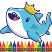 Shark Glitter Coloring Zeichen