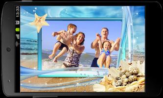 Summer Beach Photo Frame Affiche