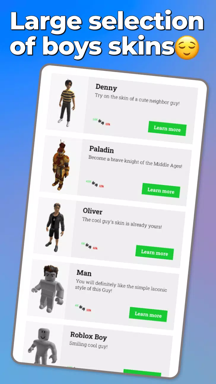 Download do APK de Boys Skins for roblox free para Android