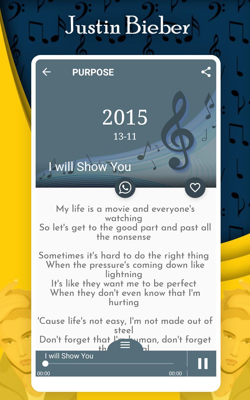 Music Player Justin Bieber All Songs Lyrics For Android Apk Download