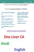 One Liner Current Affairs & Qu poster