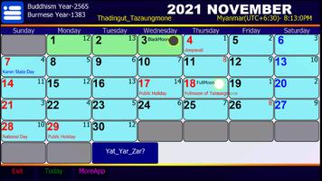 Myanmar Calendar پوسٹر