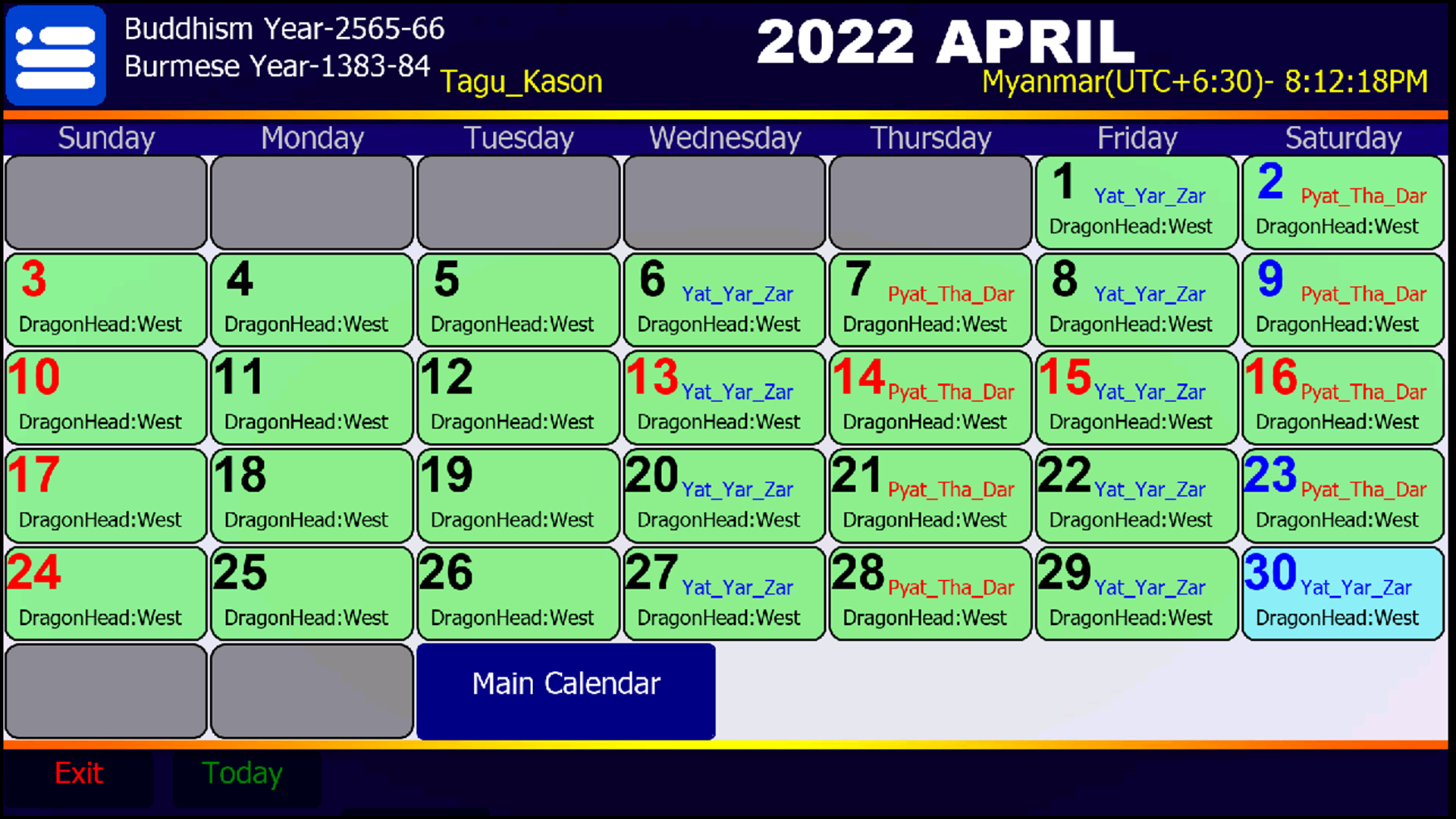 100 Year Myanmar Calendar 2024 - Easy to Use Calendar App 2024