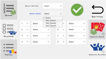 Tableau de bord Jeu Score Manager capture d'écran 1