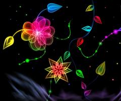 3D Neon Flower poster