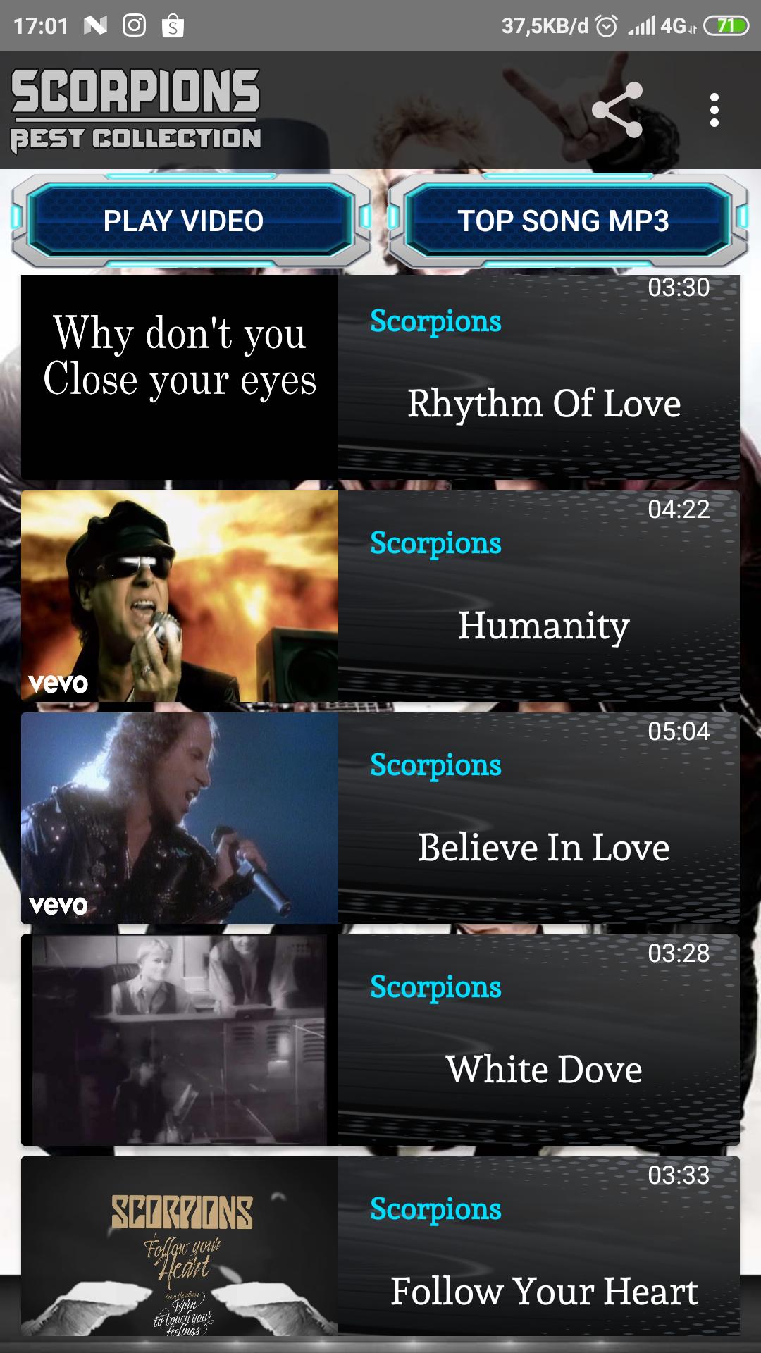 Scorpions ~ The Best Video Music MP3 Offline APK for Android Download