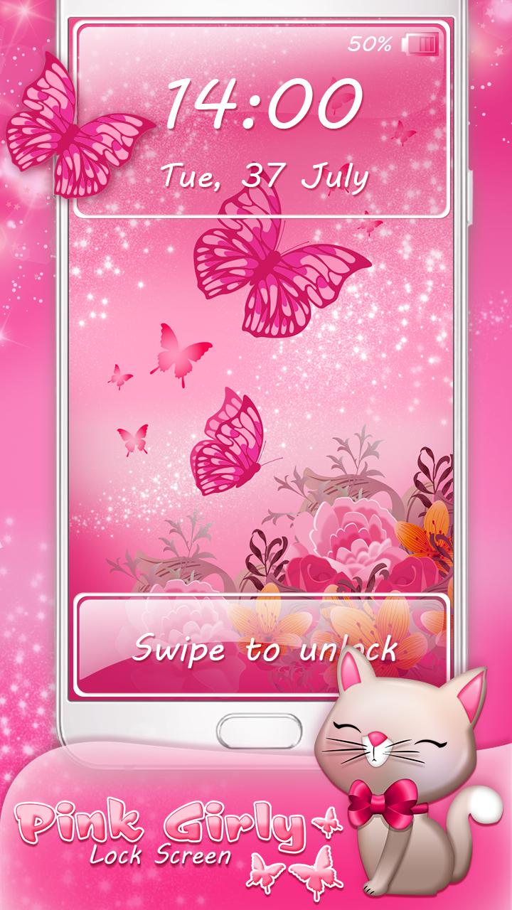 ดาวน์โหลด Pink Girly Lock Screen APK สำหรับ Android