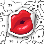 Sticker puzzle: color of love icon